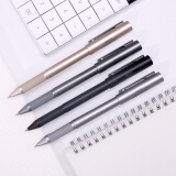 得力(deli)乐素0.5mm黑色中性笔签字笔 金属喷漆水笔软胶握手 12支/盒  DLSX-A15