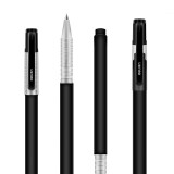 得力(deli)0.5mm黑色中性笔金属喷漆笔 子弹头签字笔 12支/盒  S77