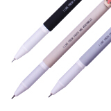 得力(deli)酸味猫系列0.5mm黑色中性笔 全针管水笔签字笔 12支  DLSX-A255