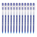 得力（deli）大容量全针管中性笔签字笔0.5mm蓝色12支/盒DL-A116