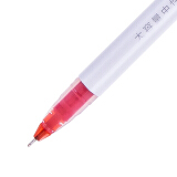 得力(deli)0.5mm大容量全针管中性笔  一次性签字笔 红色 12支/盒 ...
