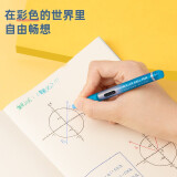 得力(deli)直液笔签字笔 0.5mm全针管彩色中性笔水笔走珠笔 浅蓝 12支/盒S853