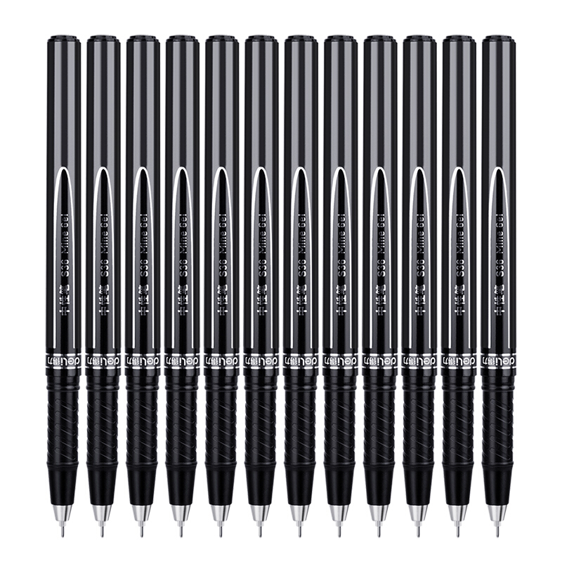 得力(deli)0.5mm中性笔碳素签字笔 黑色 全针管12支/盒