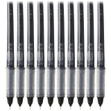 晨光(M&G)文具黑色0.38mm直液式中性笔替芯 全针管签字笔芯 直液式水笔替换芯 10支装8002