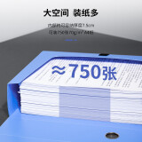 得力(deli)10只75mm加厚档案盒 A4资料文件盒 党建资料盒 财务凭证收纳盒 财务用品 办公用品 27707 蓝色