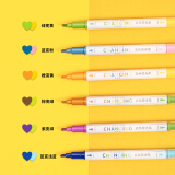 得力(deli)创意变色荧光笔重点标记笔 手账笔彩绘笔可用水性记号笔 6支/盒 ...
