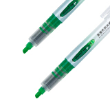 得力（deli）绿色直液荧光笔 重点标记 手帐可用水性记号笔12支/盒