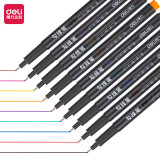 得力(deli)彩色0.5mm中性笔套装  绘画针管笔  9色  S572