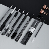 得力(deli)0.5mm半针管黑色中性笔笔芯 水笔签字笔替芯 20支/盒6901 办公用品