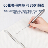 得力(deli)4本A5/60张方格本螺旋本线圈本 无印风学生记事本日记本笔记本...
