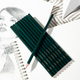 得力(deli)经典绿杆HB铅笔六角笔杆素描绘图铅笔 10支33311
