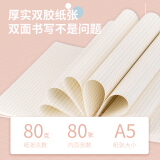 得力(deli)欧阳娜娜 A5/80张螺旋本线圈本 PP封面学生记事本日记本笔记本子文具 粉色 24204