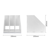 得力(deli)可折叠三联文件框 拉伸式便捷安装文件架 浅灰78995