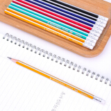 得力(deli)经典彩色抽条三角杆2B铅笔带橡皮头 学生考试素描绘图铅笔 50支/桶33596
