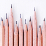 得力(deli)原木六角笔杆2B铅笔带橡皮头 学生考试素描绘图铅笔 50支/桶5...