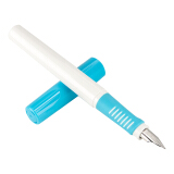得力(deli)矫姿钢笔可擦复写笔套装 学生正姿练字笔套装EF明尖 附可擦纯蓝墨囊6支