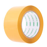 得力(deli)高品质米黄色封箱胶带打包宽胶带 60mm*100y*50μm(91.4m/卷) 6卷装 30359