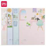 得力(deli)一隅时光笔记本子缝线本 学生软抄本作业本记事本日记本文具 B5/...