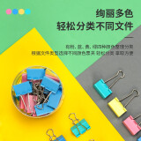 得力(deli)24只41mm彩色长尾夹票夹 2#金属燕尾夹票据夹子 办公用品 8552