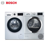 博世 BOSCH 10KG滚筒变频洗衣机+9KG热泵进口烘干机WGA152X80W+WTU87RH80W 洗烘套装(附件商品仅展示)