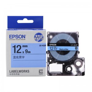 爱普生（EPSON ） 标签机色带 12mm蓝底黑字  LK-4LBP