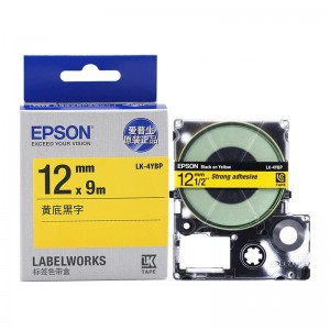 爱普生（EPSON ） 标签机色带  12mm黄底黑字  LK-4YBP