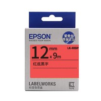 爱普生（EPSON ） 标签机色带 12mm红底黑字  LK-4RBP
