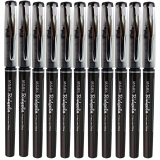 晨光 直液式签字笔学生考试用大容量速干水性圆珠笔0.5mm全针管黑色笔芯红蓝色中性笔办公直液式笔芯 ARP50901黑色 12支装