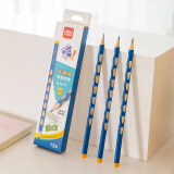 得力(deli)洞洞笔铅笔 12支HB铅笔三角杆易抓握 儿童矫姿铅笔 学生练字笔...