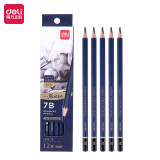 得力(deli)高级美术绘图7B铅笔 学生素描速写铅笔 12支/盒 S999-7...