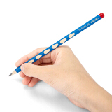 得力(deli)洞洞笔铅笔 12支2B铅笔三角杆易抓握 儿童矫姿铅笔 学生练字笔...