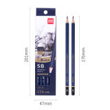 得力(deli)高级美术绘图5B铅笔 学生素描速写铅笔 12支/盒 S999-5B