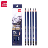 得力(deli)高级美术绘图9B铅笔 学生素描速写铅笔 12支/盒 S999-9...