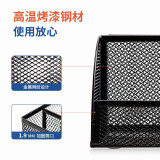 得力(deli)多功能七格组合笔筒 金属网纹桌面收纳盒 黑色8903
