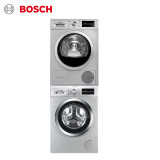 博世 BOSCH 9公斤变频滚筒洗衣机+9公斤烘干机 洗烘套装 WGA242Z81W+WTW875681W(附件商品仅展示)