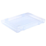 得力(deli)A4透明便携卡扣文件盒 PP材质环保耐用资料收纳盒 35mm厚度...
