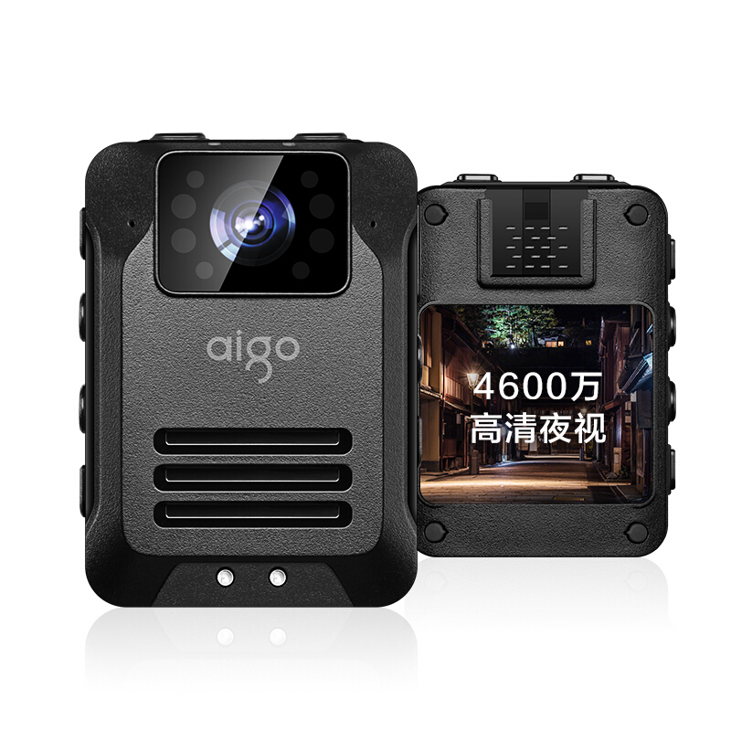 爱国者（aigo） 执法记录仪DSJ-T5 1296P高清红外夜视红蓝爆闪11小时连续录像三防加密内置64G