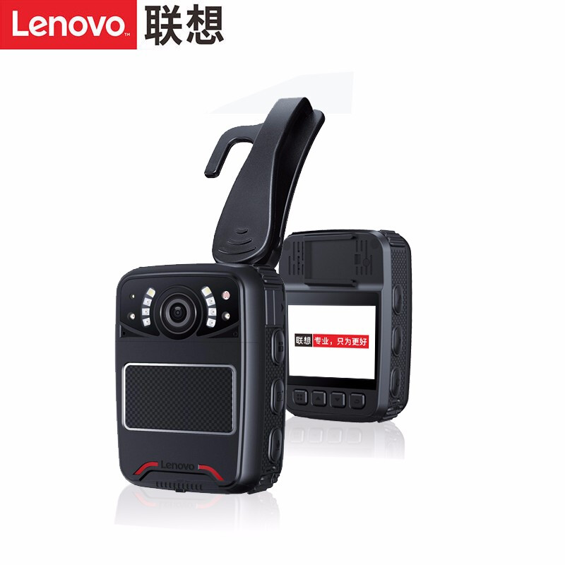 联想(Lenovo)DSJ-5W执法记录仪高清 微型随身摄像内置64G 超清红外夜视激光定位21小时连续录像黑色