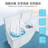 康佳（KONKA）12公斤 半自动波轮洗衣机 大容量 双桶双缸 脱水甩干机 家电（白色）XPB120-7D0S