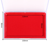 得力(deli)137*88mm透明外壳方形快干印台印泥 办公用品 红色9864