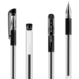得力(deli)6601中性笔半针管黑色中性笔水笔签字笔 12支/盒0.5mm 黑色（12支装）