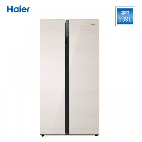 海尔（Haier）对开双开门变频大容量超薄冰箱  BCD-539WDCO 钢化玻璃面板   风冷无霜 节能静音