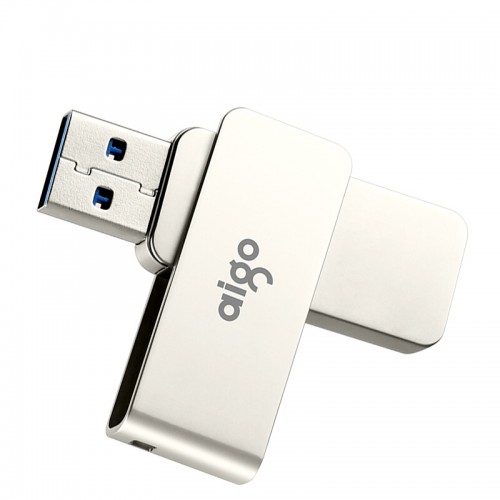 爱国者（aigo）64GB USB3.0 U盘 U330金属旋转系列 银色 快速...