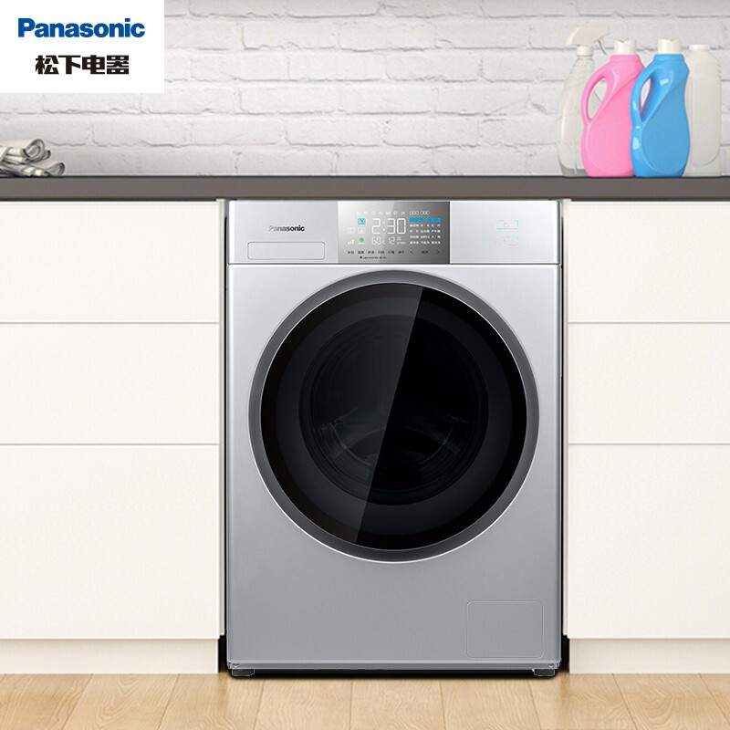 松下(Panasonic)滚筒洗衣机全自动10公斤 变频滚筒 光动银除菌XQG100-E1V8