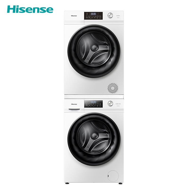 海信（Hisense）洗烘套装（HG100DG14D+GHB100DG）10KG全自动滚筒洗衣机+10KG烘干机除螨除菌