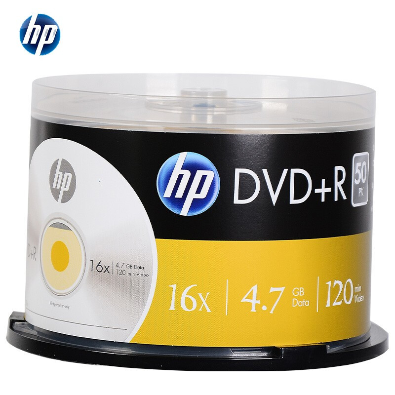 惠普（HP） DVD+R 光盘/刻录盘 空白光盘 16速4.7GB 50片/桶
