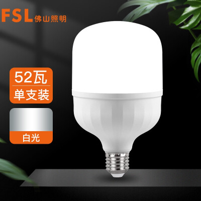 佛山照明（FSL）LED灯泡 球型节能灯泡 大功率光源工矿灯E27大螺口52瓦白光