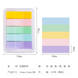 得力(deli)100张5色浅调系列淡彩荧光膜指示标签贴 44*12mm抽取式便...