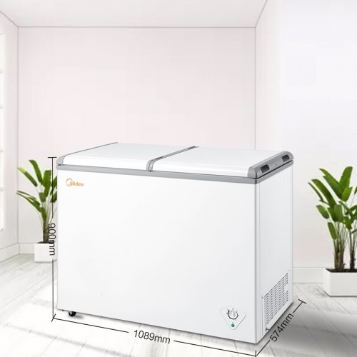 美的(Midea)220升 家用商用冰柜 双箱双温冷柜 蝶形门 BCD-220VM(E)