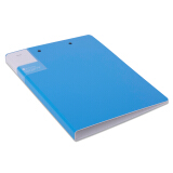 得力(deli)悦彩系列A4长押夹+板夹硬文件夹 加厚不锈钢夹子 5049蓝色